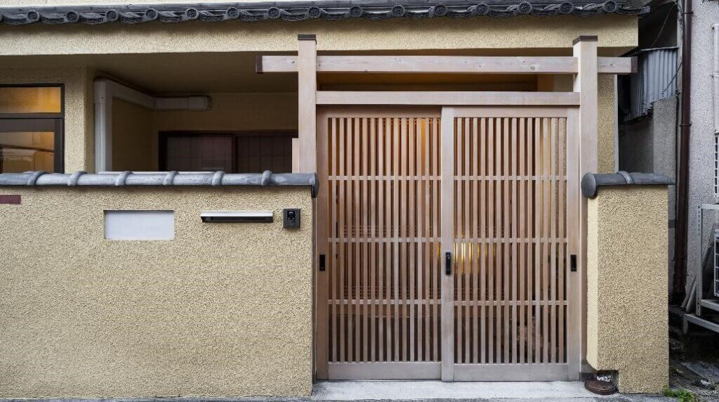 Double door gate for building